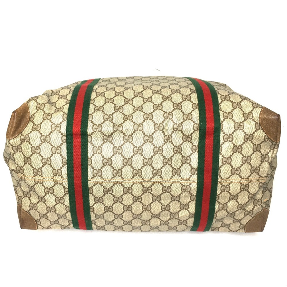 Authentic Gucci XL Tote/ travel bag brown monogram coated canvas with leather - Picture 11 of 15